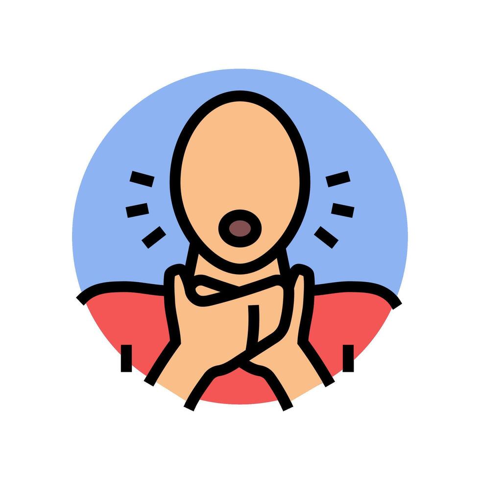 choking household injury accident color icon illustration vector