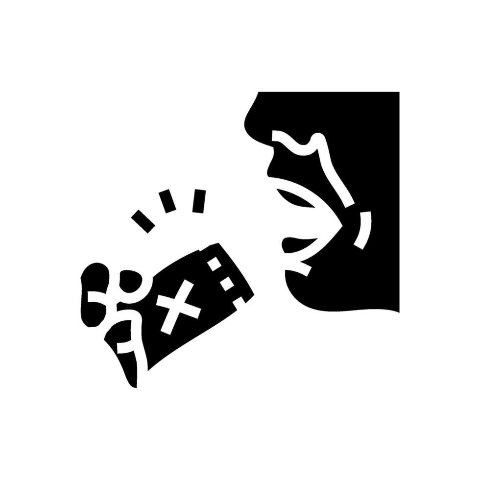 ingestion harmful substances glyph icon illustration vector