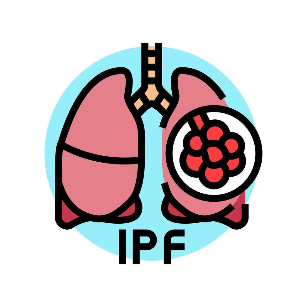 idiopathic pulmonary fibrosis color icon illustration vector