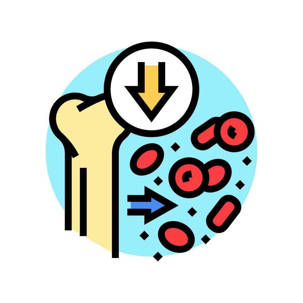 aplastic anemia disease color icon illustration vector