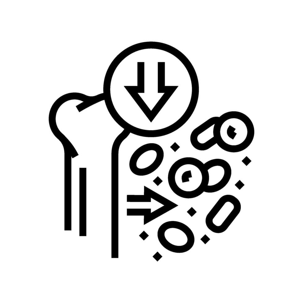 aplastic anemia disease line icon illustration vector