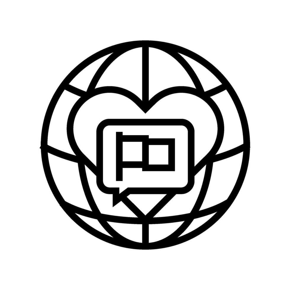 mother language international day line icon illustration vector