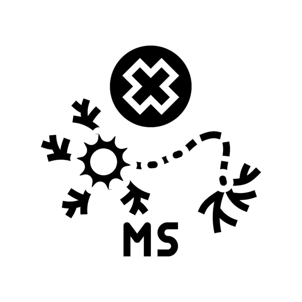 multiple sclerosis disease glyph icon illustration vector