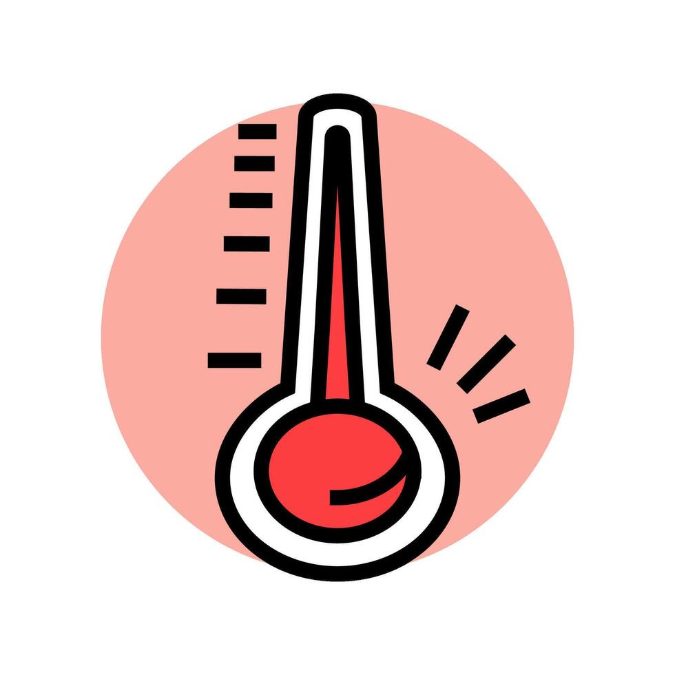 rising temperature gauge progress color icon illustration vector