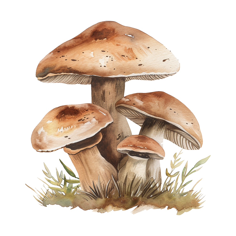 Fresh mushrooms isolated on transparent background png