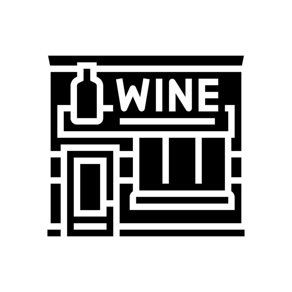 wine bar street food cafe glyph icon illustration vector