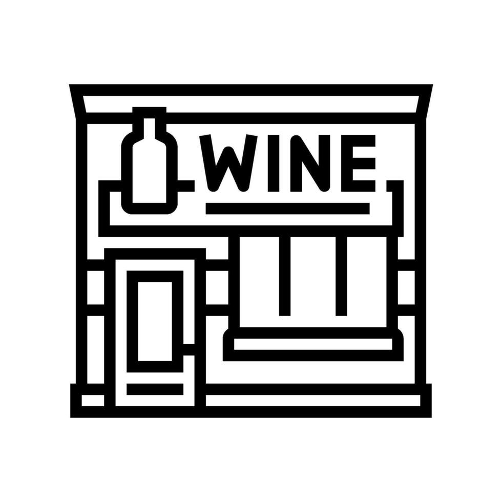 wine bar street food cafe line icon illustration vector