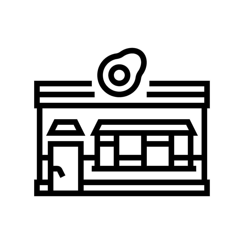 vegan street food cafe line icon illustration vector