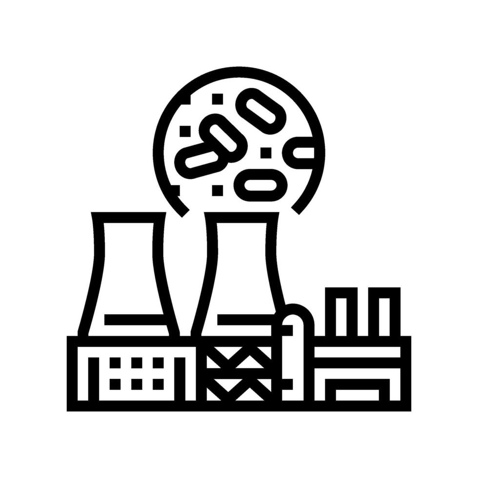 power station wood pellets line icon illustration vector