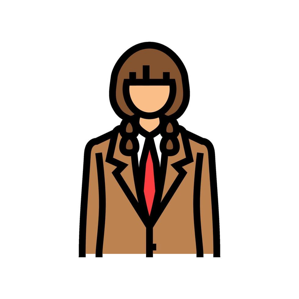 school girl japanese color icon illustration vector