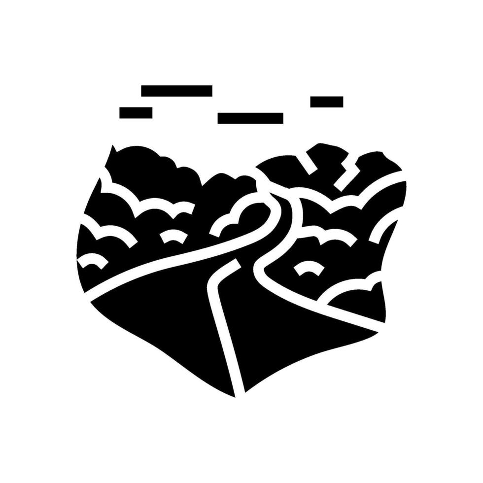 road leading forward progress glyph icon illustration vector