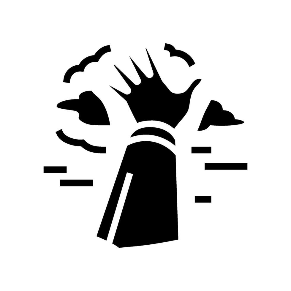 hand reaching sky progress glyph icon illustration vector