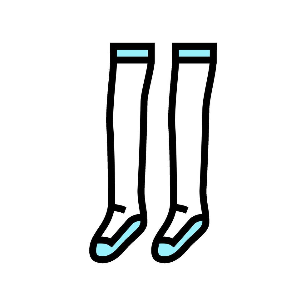 knee high socks japanese school color icon illustration vector