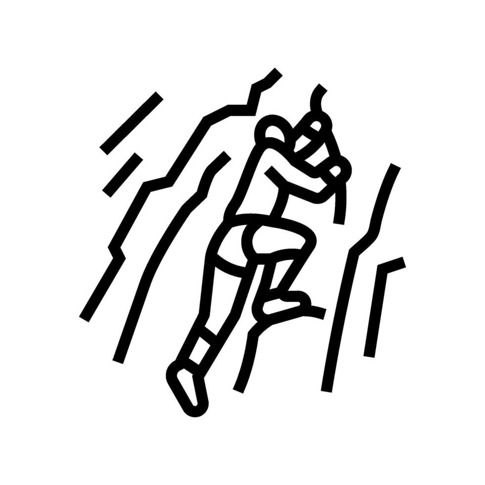 climbing mountain progress line icon illustration vector