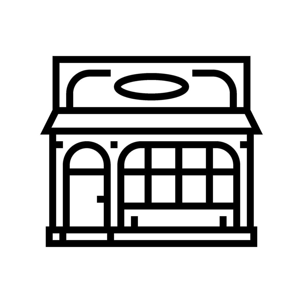 creperie street food cafe line icon illustration vector