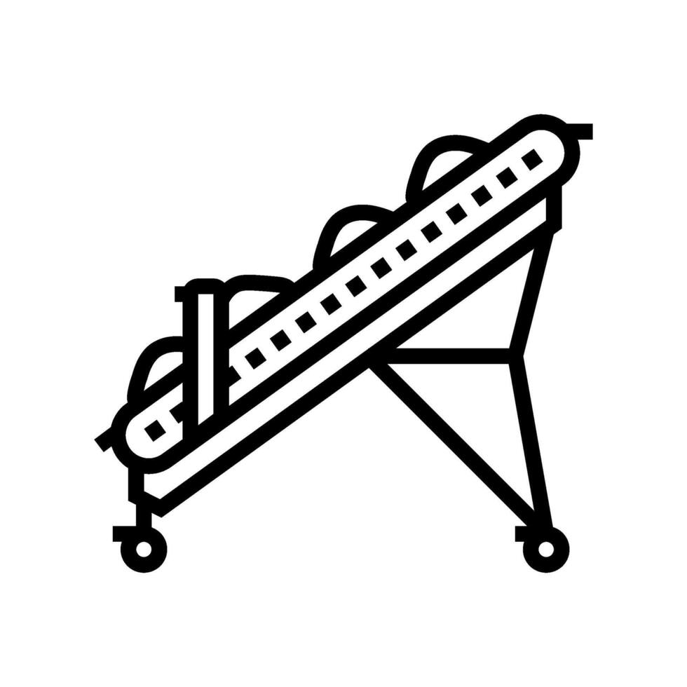 conveyor wood pellets line icon illustration vector