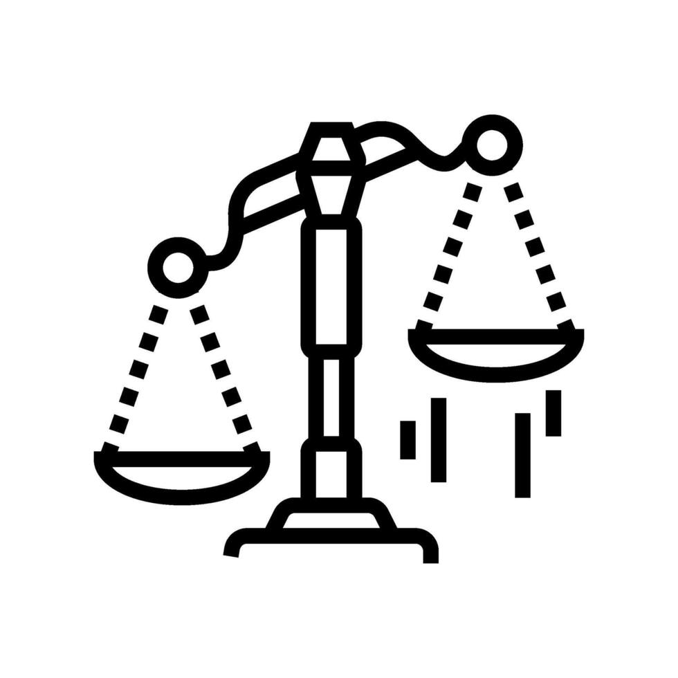scales tipping favor progress line icon illustration vector