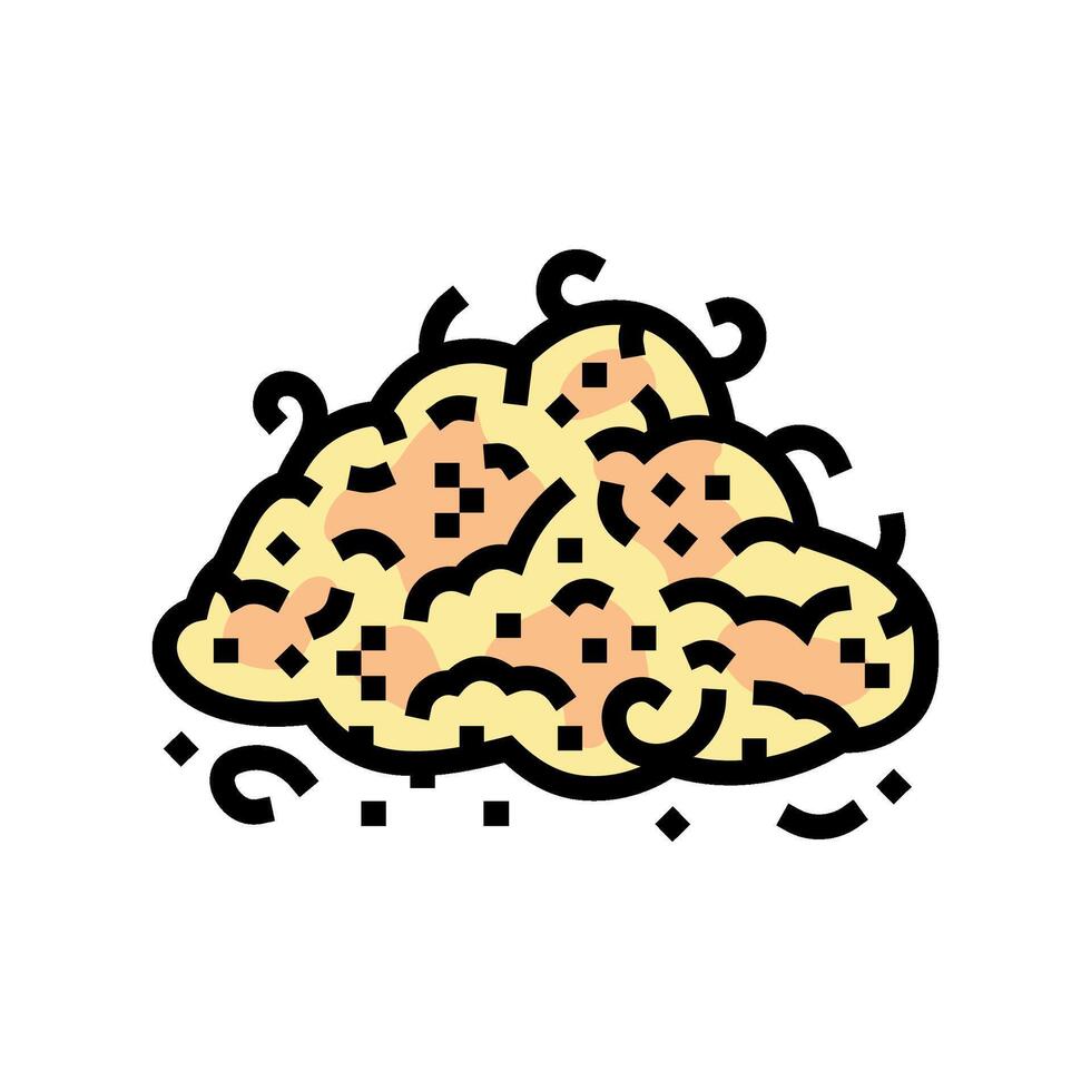 sawdust wood pellets color icon illustration vector