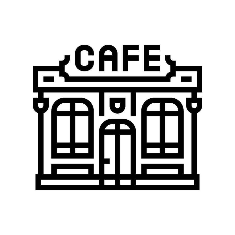 retro street food cafe line icon illustration vector