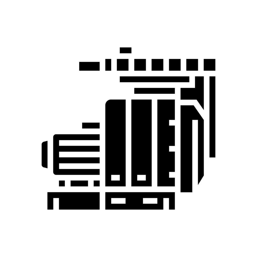 pressing wood pellets glyph icon illustration vector
