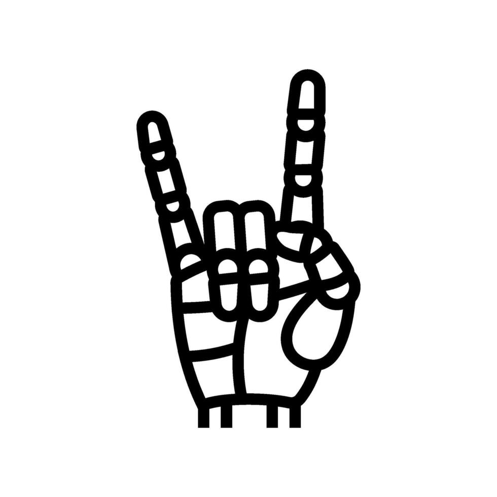 attention robot hand gesture line icon illustration vector