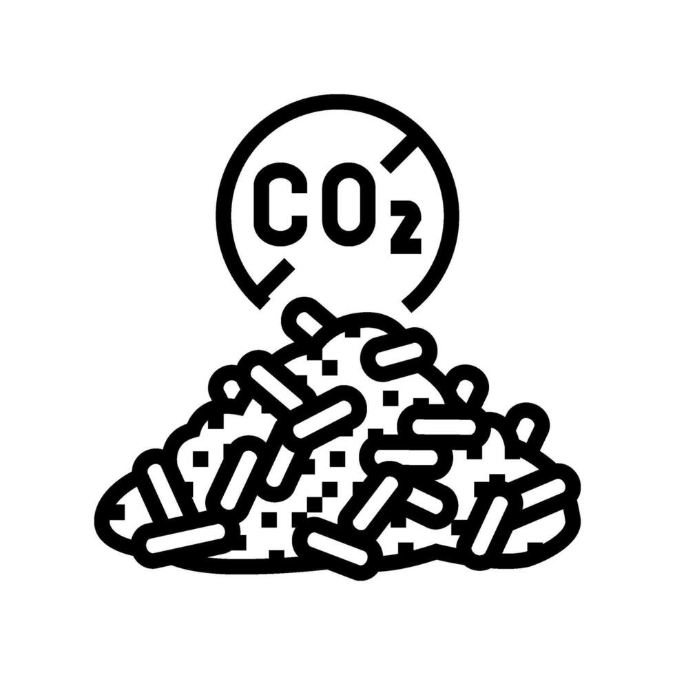 carbon neutral wood pellets line icon illustration vector