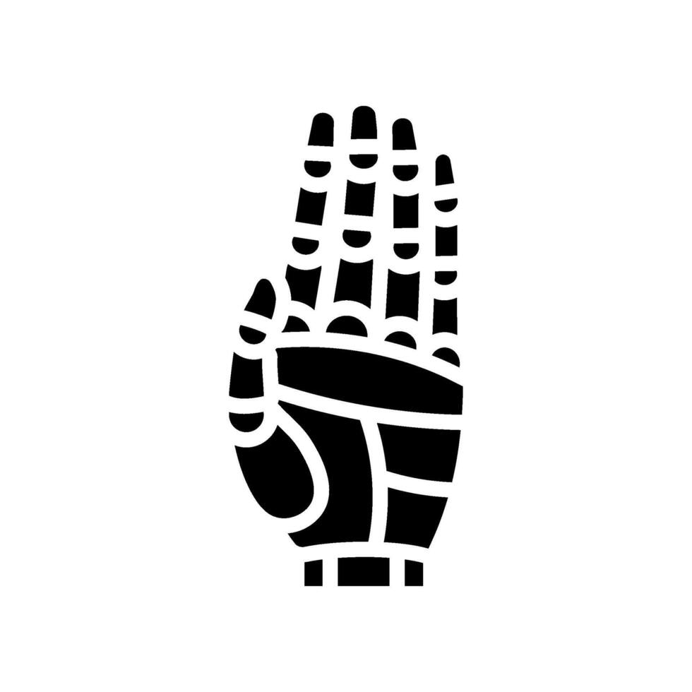 stop robot hand gesture glyph icon illustration vector