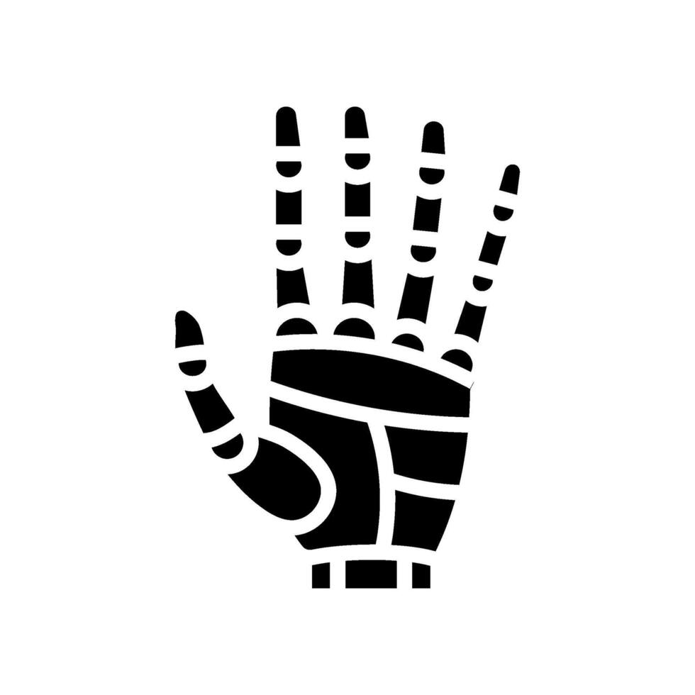 palm robot hand gesture glyph icon illustration vector
