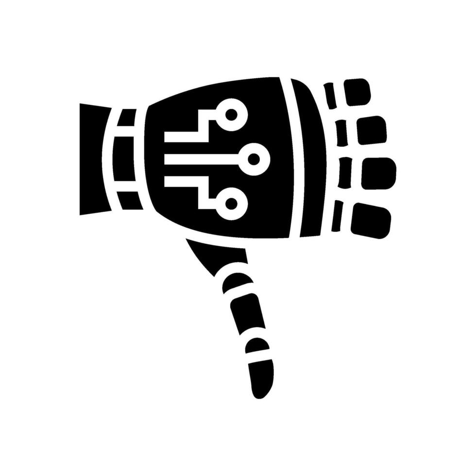 thumb down robot hand gesture glyph icon illustration vector