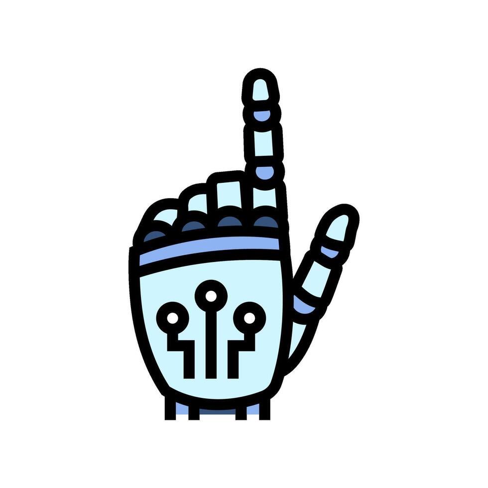 press click robot hand gesture color icon illustration vector