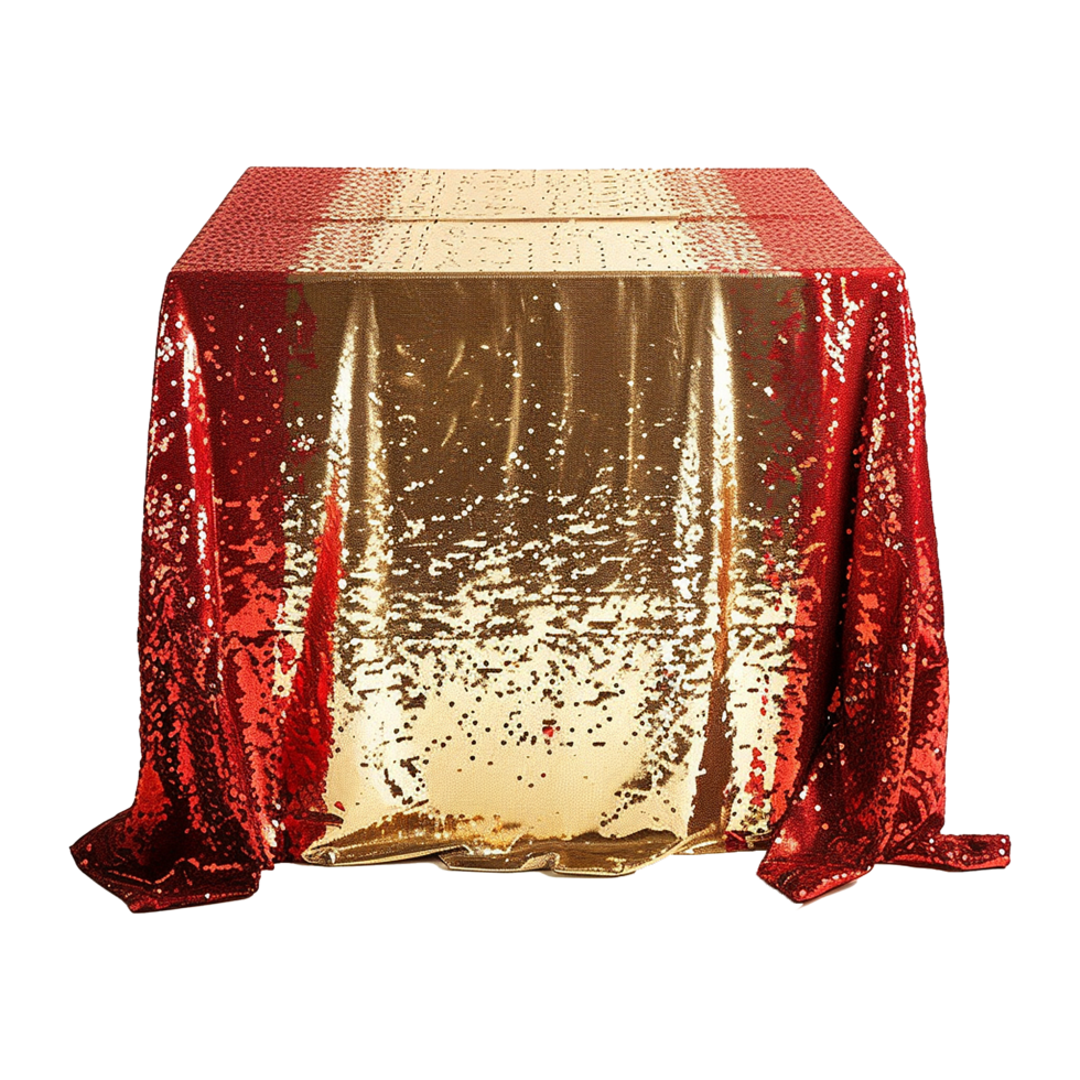 Beautiful red and gold sequin isolated on transparent background png
