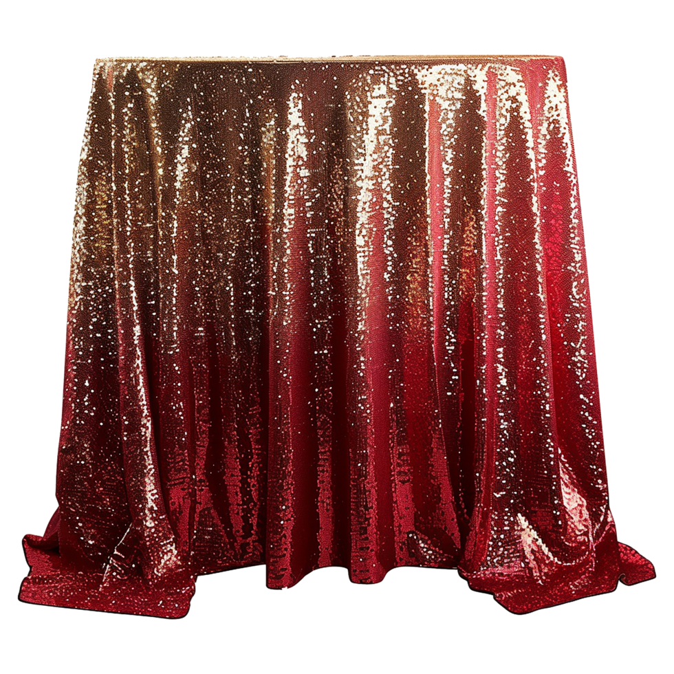 Beautiful red and gold sequin isolated on transparent background png