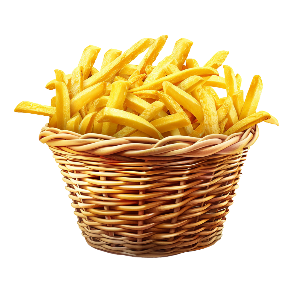 Basket of French fry isolated on transparent background png