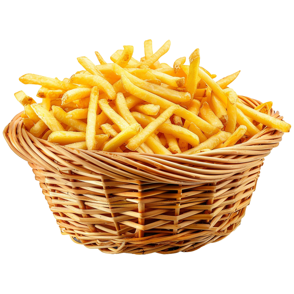 Basket of French fry isolated on transparent background png