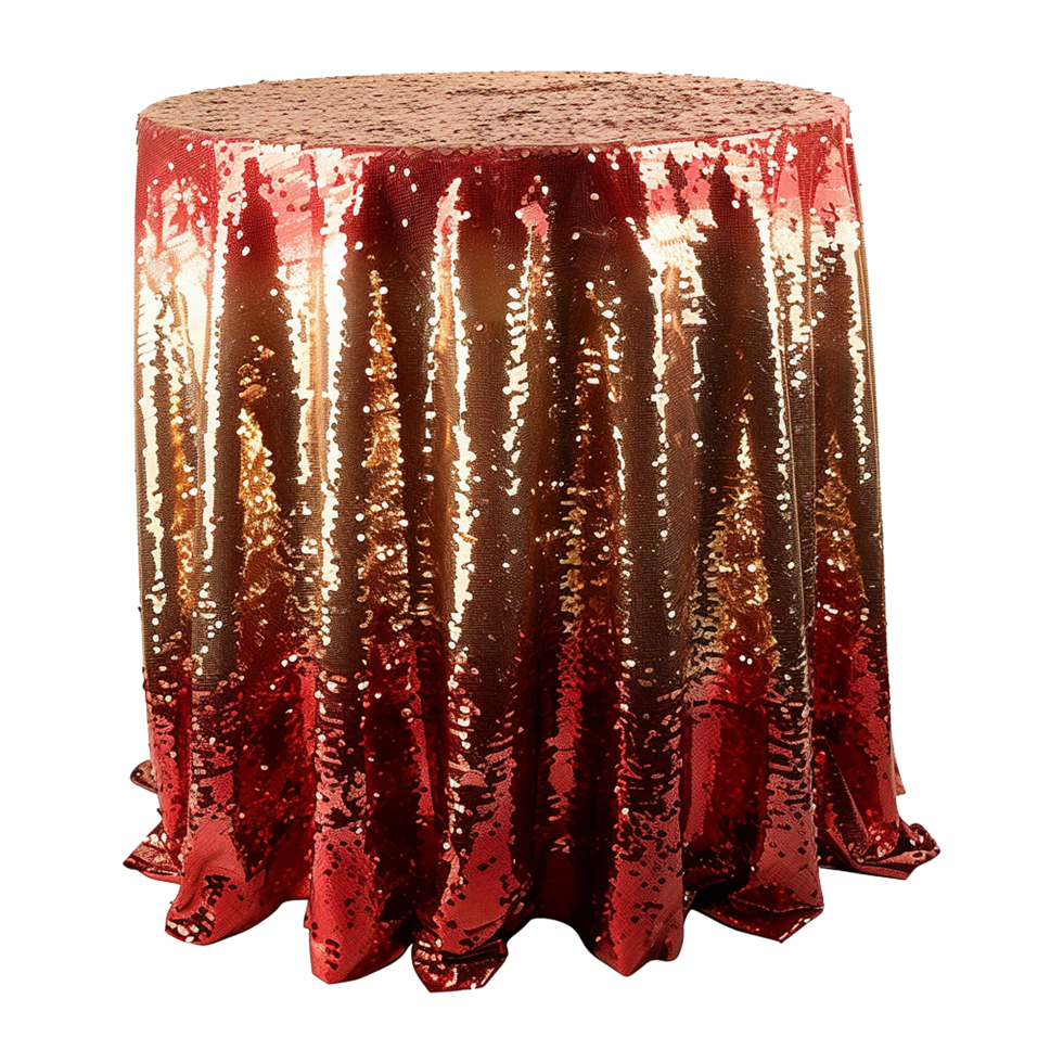 Beautiful red and gold sequin isolated on transparent background png