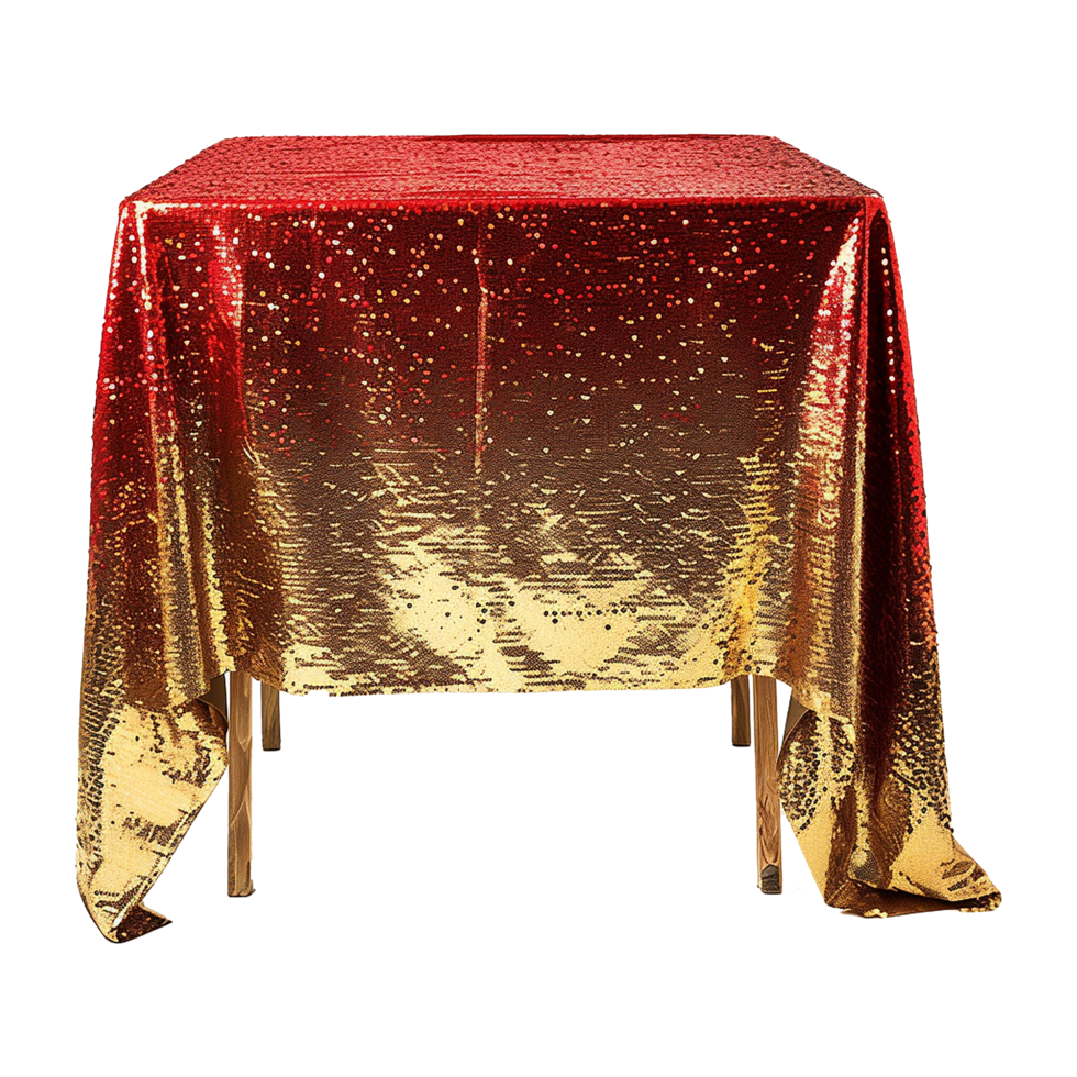 Beautiful red and gold sequin isolated on transparent background png