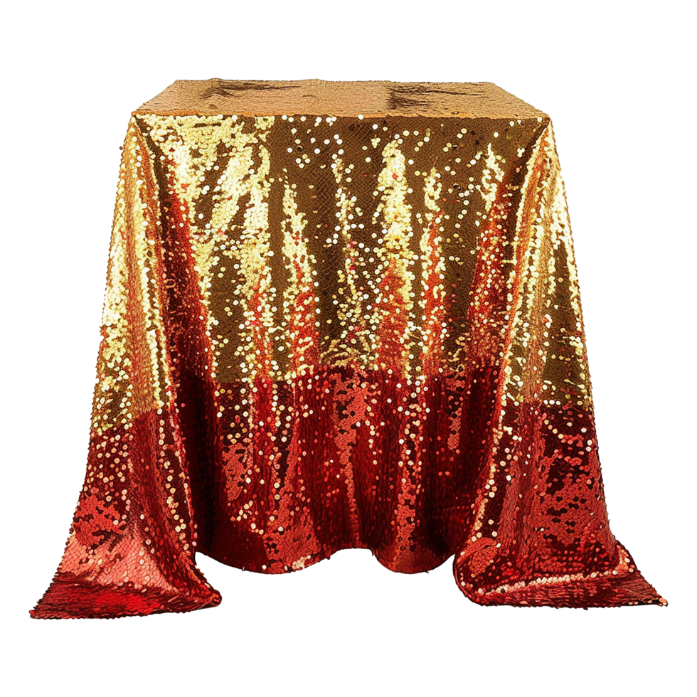 Beautiful red and gold sequin isolated on transparent background png