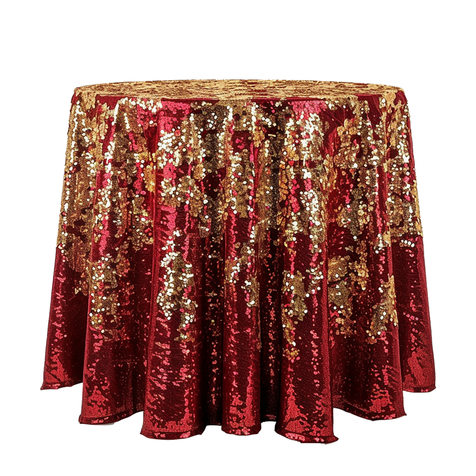 Beautiful red and gold sequin isolated on transparent background png