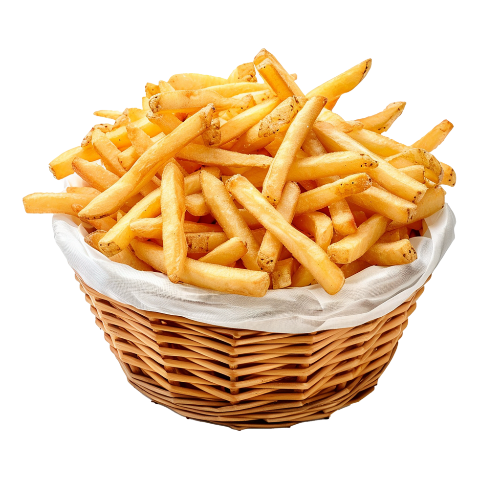 Basket of French fry isolated on transparent background png