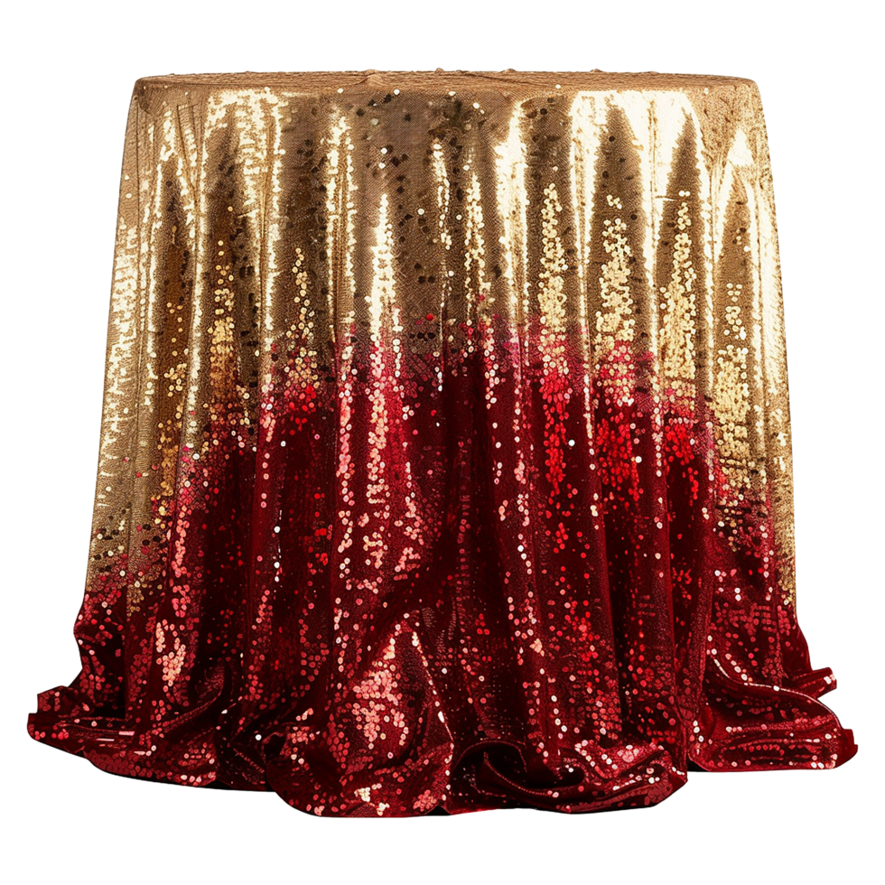 Beautiful red and gold sequin isolated on transparent background png