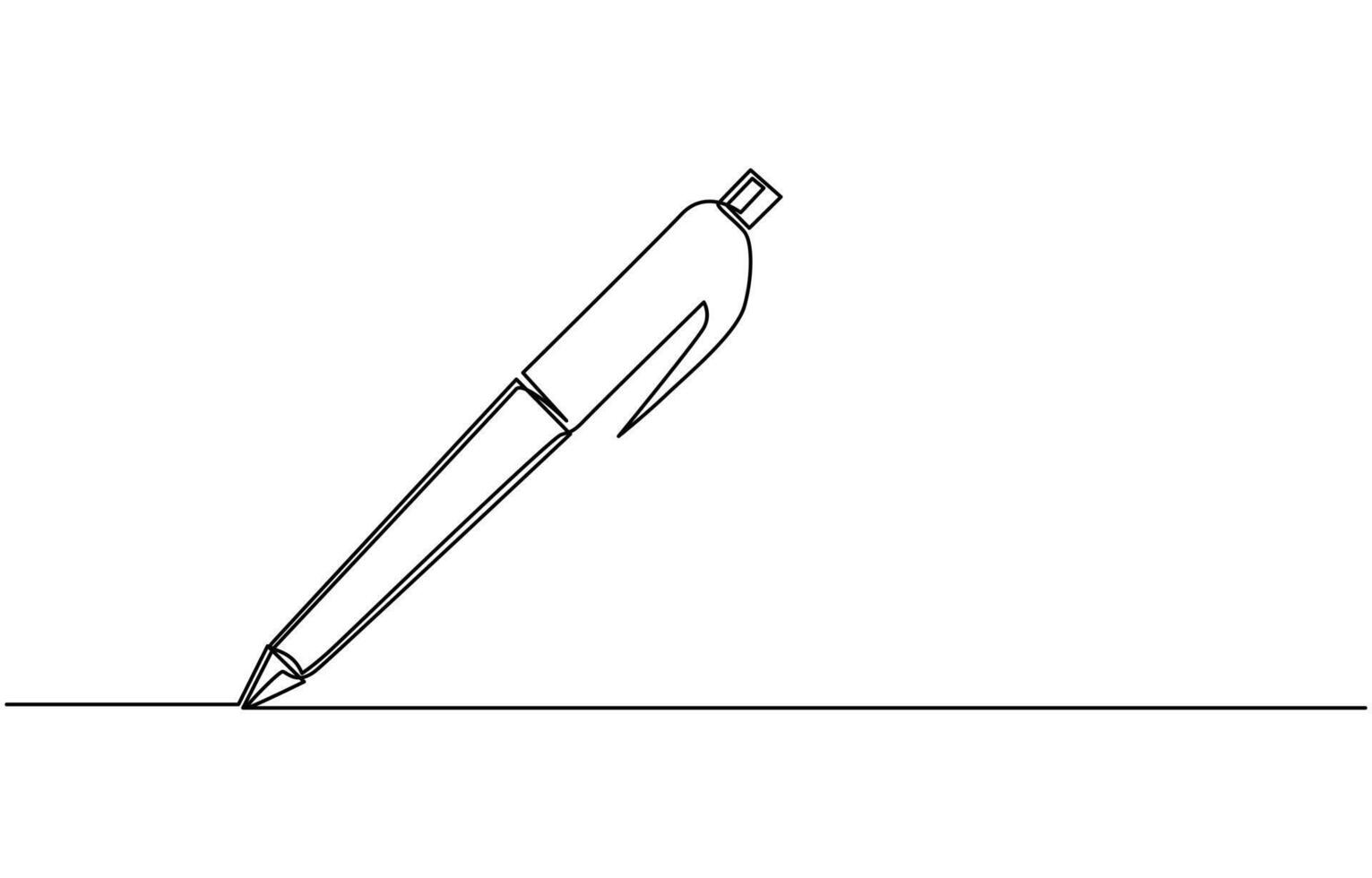 Marker pen One continuous line drawing of pen. Pencil symbol of study and education vector