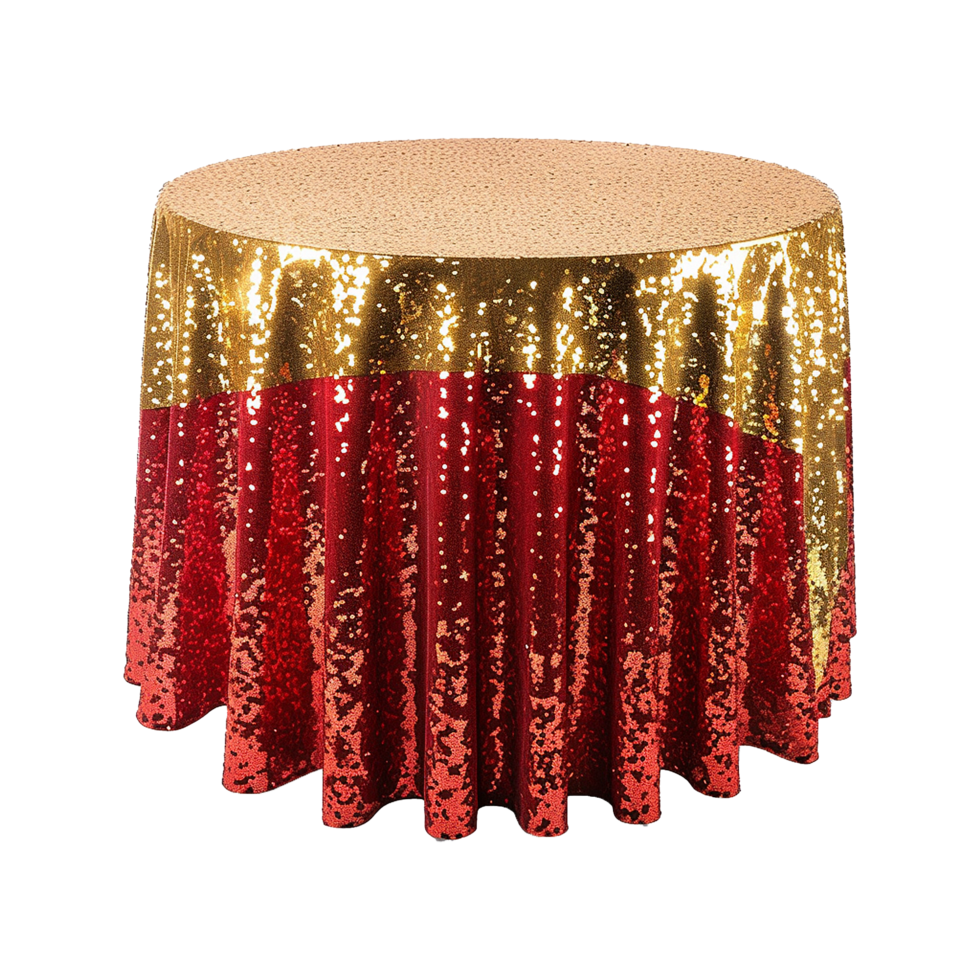 Beautiful red and gold sequin isolated on transparent background png