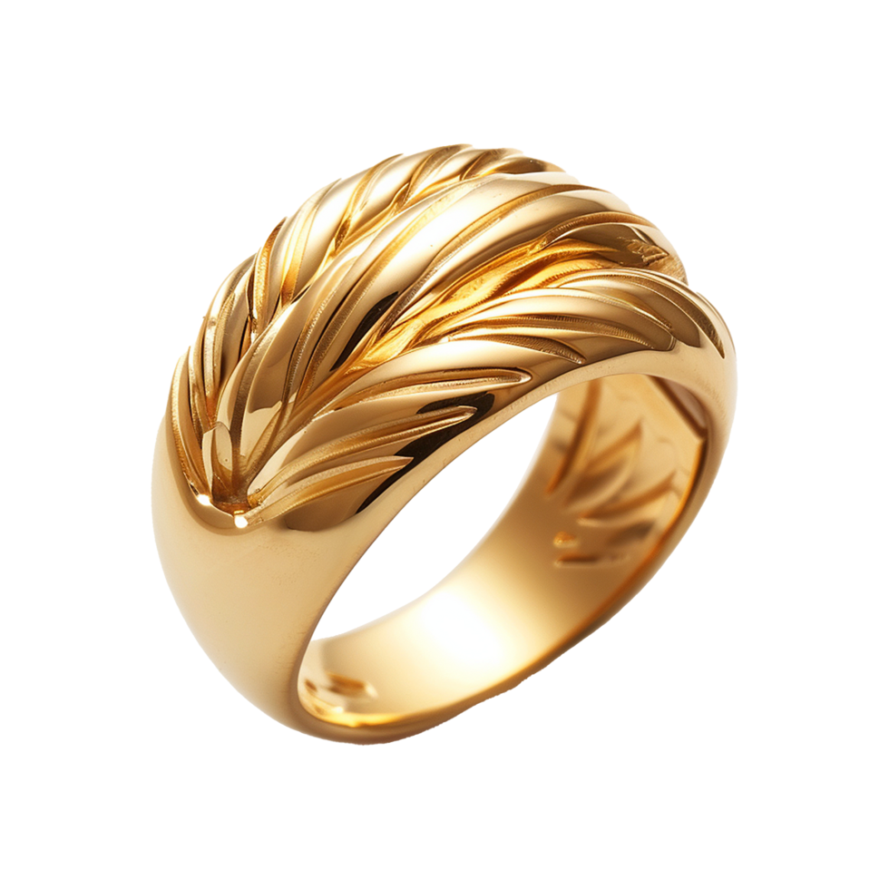 Gold ring on transparent background png