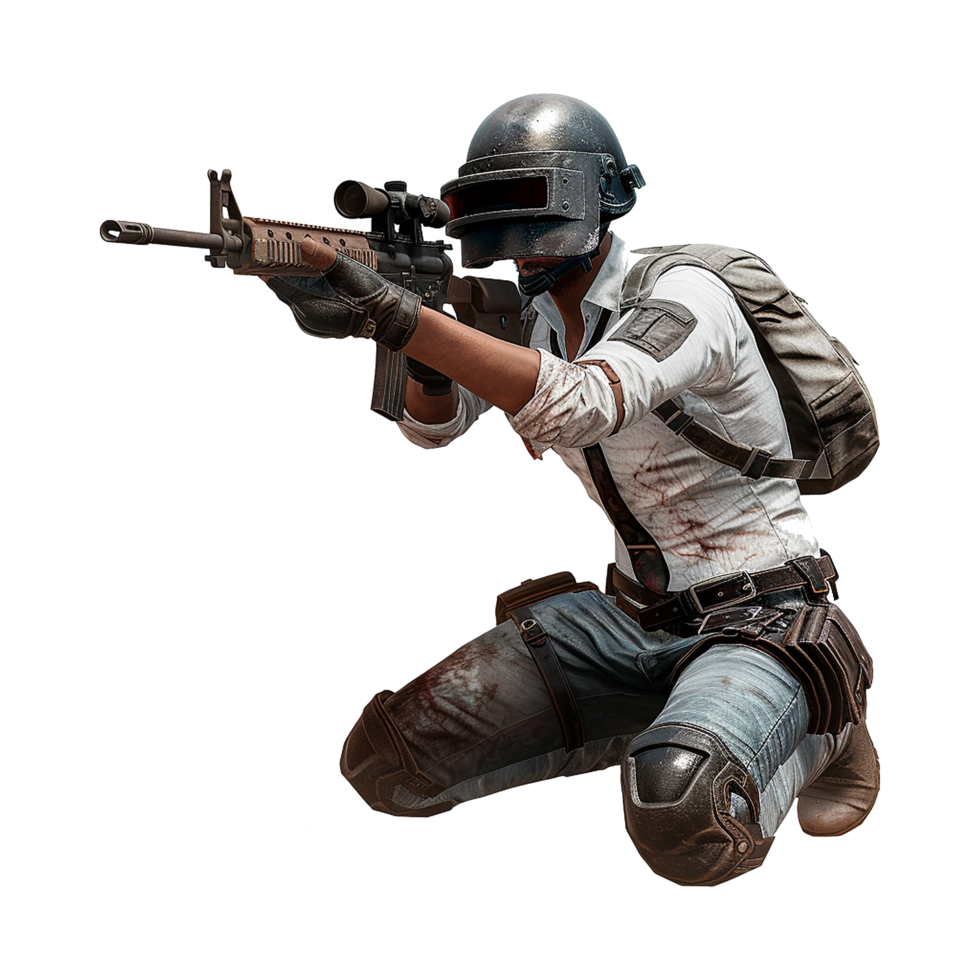 Pubg game player character isolated on a transparent background png