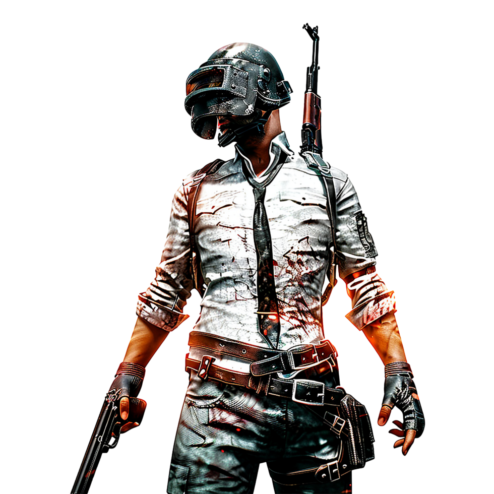 Pubg game player character isolated on a transparent background png