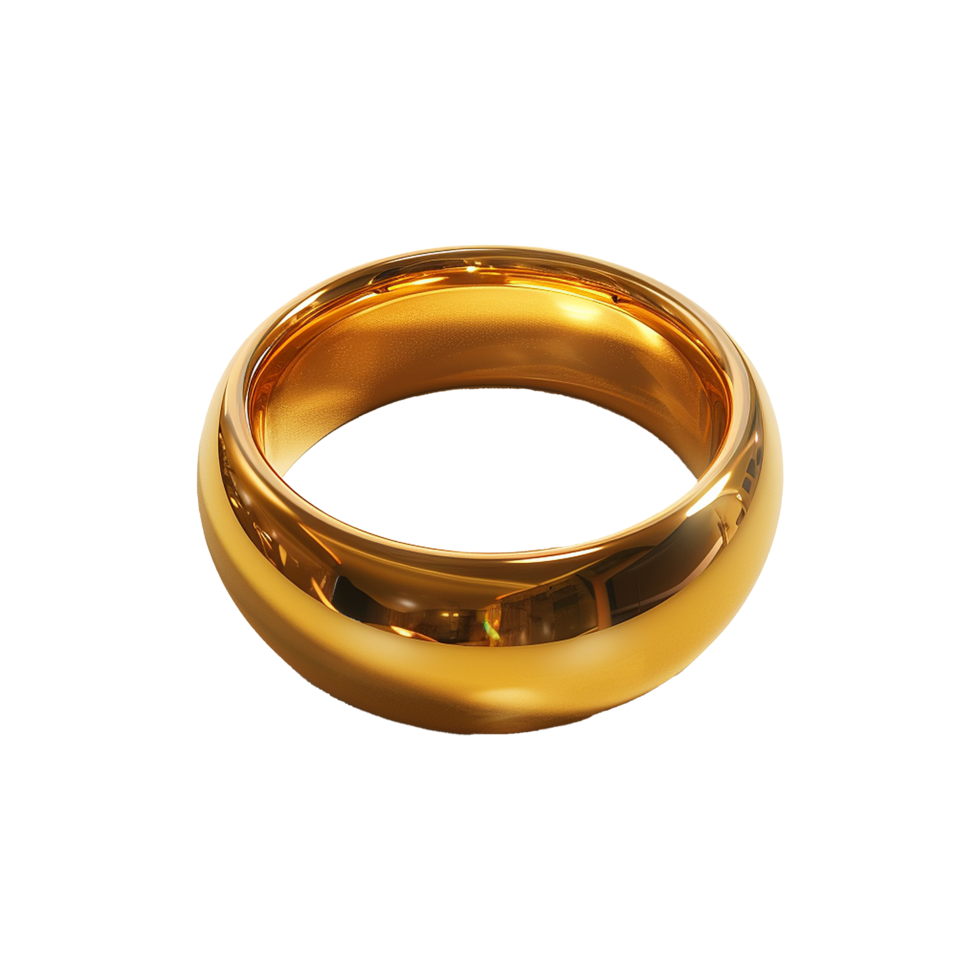 Gold ring on transparent background png