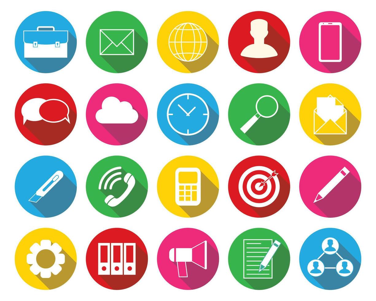 set of icons for web and applications, Business and Finance web icons isolated vector