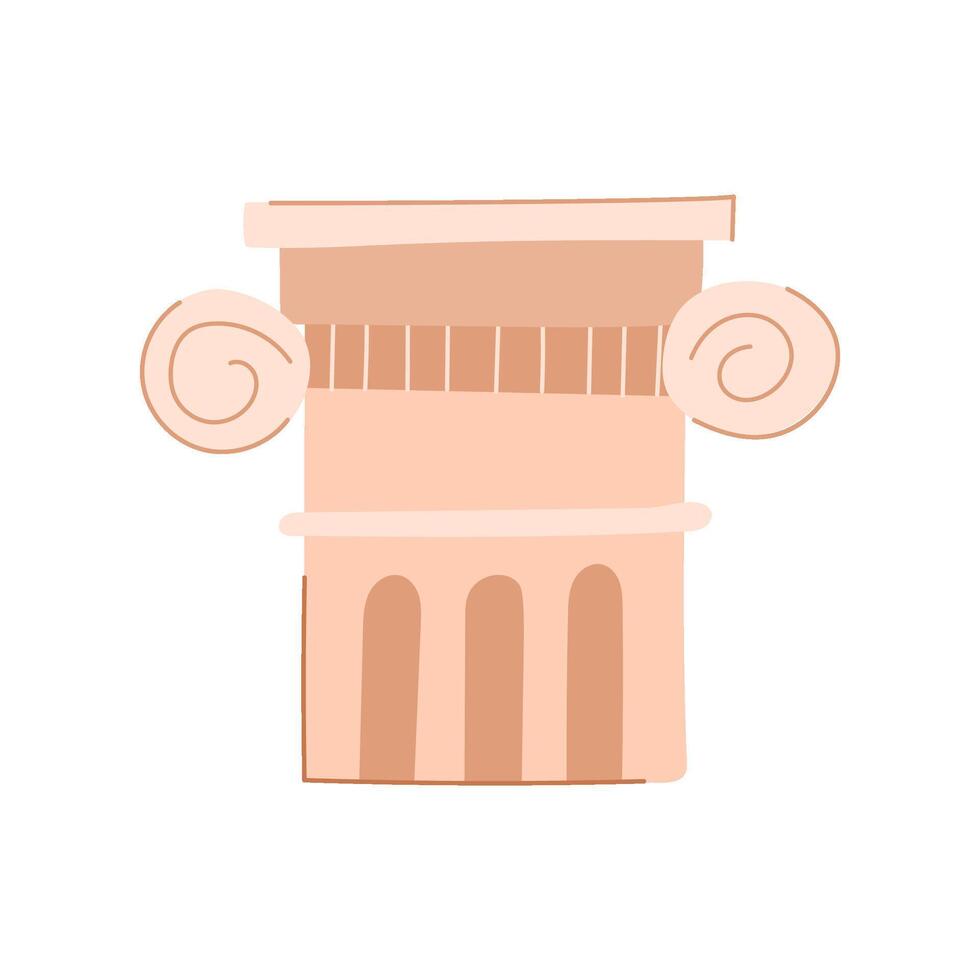 building column ancient cartoon illustration vector