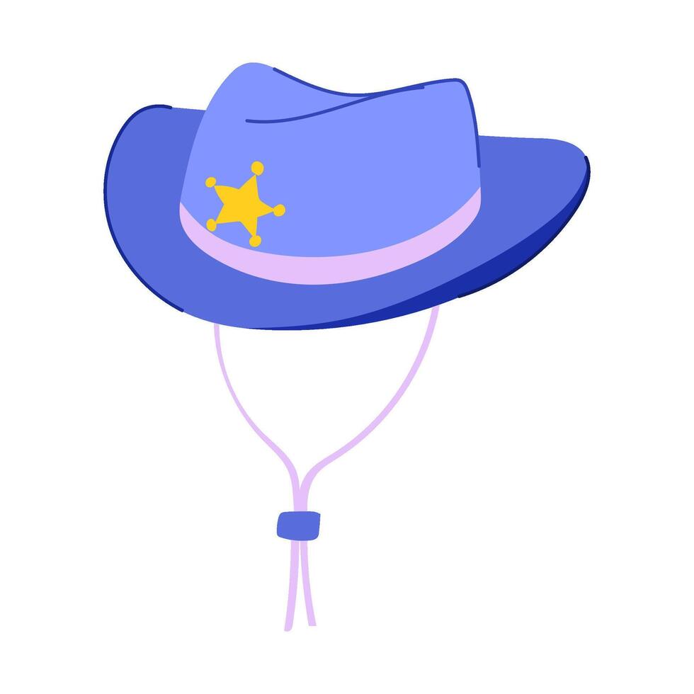 pink cowgirl hat cartoon illustration vector
