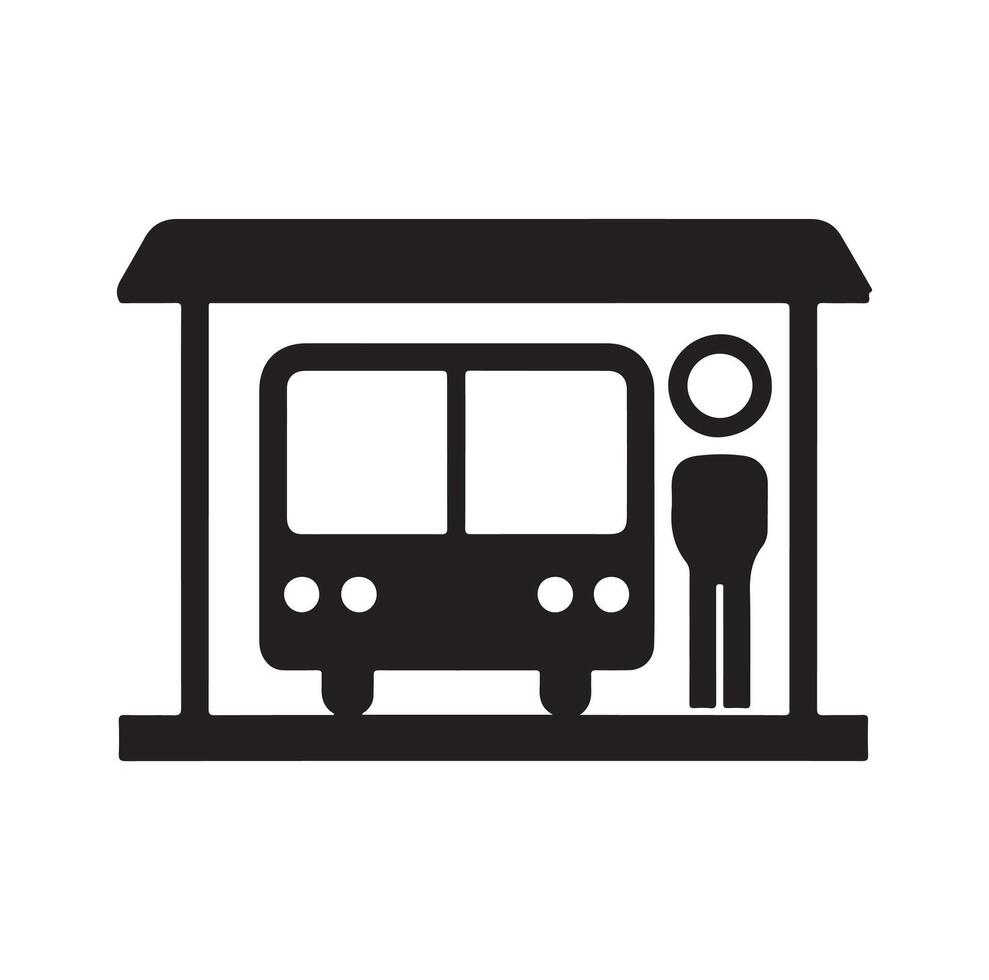 Bus stop icon illustration vector